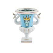 Ginori Il Viaggio Di Nettuno Sea Blue Vase w/ Siren Tail Handles